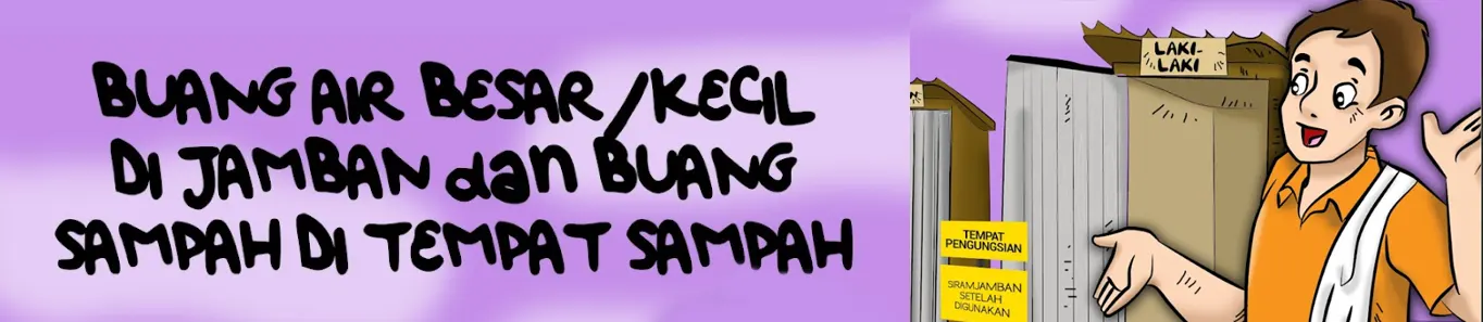 Poster Buang Sampah dan Toilet Kedaruratan 30x42CM Format JPG