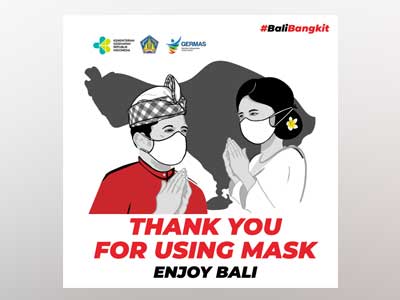 Flyer Bali Bangkit Format JPG Tampilan Kotak Versi Thank You for Using Mask