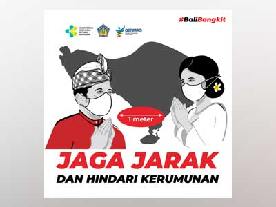 Flyer Bali Bangkit Format JPG Tampilan Kotak Versi Jaga Jarak