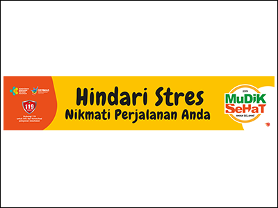 Spanduk: Mudik Sehat 2019 di Rest Area - Hindari Stres 1x5m