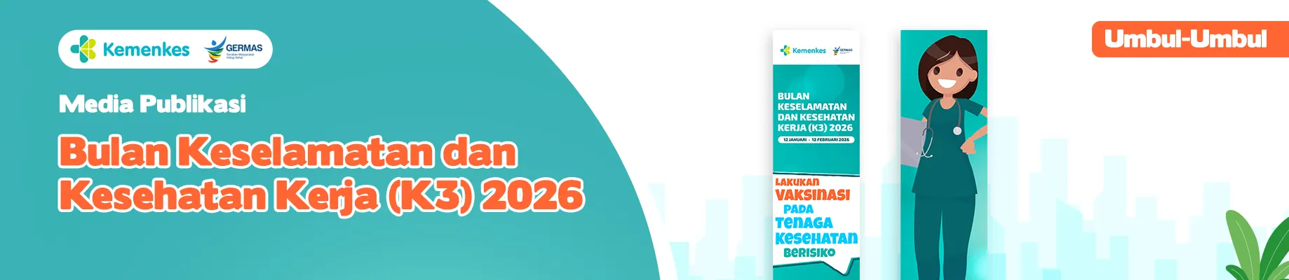 Umbul-umbul 4 Media KIE Bulan K3 Tahun 2026