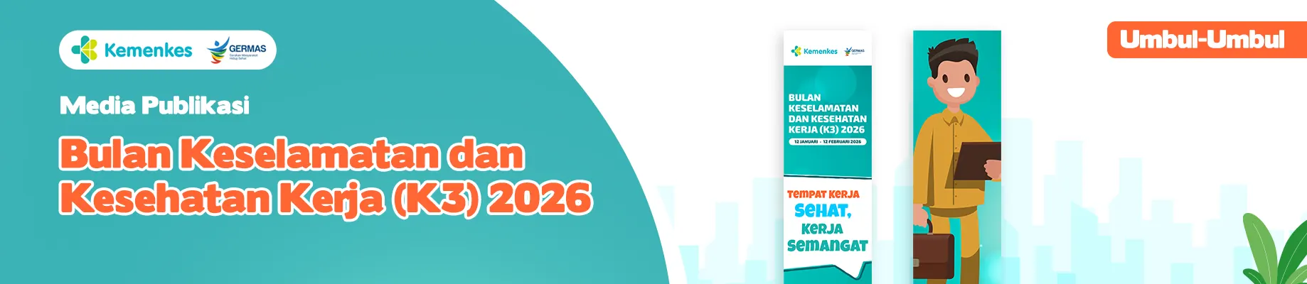 Umbul-umbul 8 Media KIE Bulan K3 Tahun 2026