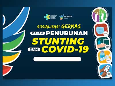 Backdrop Sosialisasi GERMAS dalam Penurunan Stunting dan Covid-19