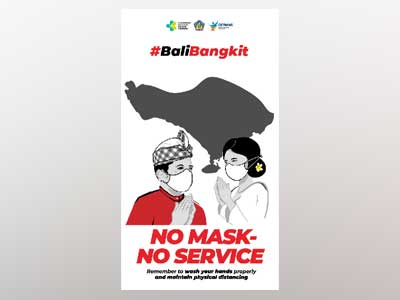 Flyer Bali Bangkit Format JPG Tampilan Portrait Versi No Mask No Service