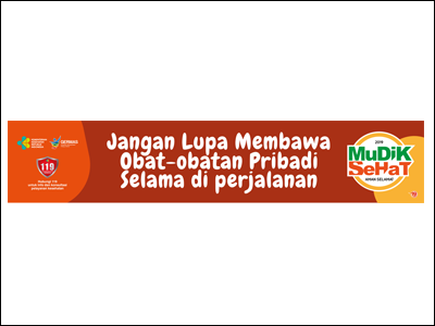 Spanduk: Mudik Sehat 2019 di Terminal - Bawa Obat-obatan Pribadi 1x5m