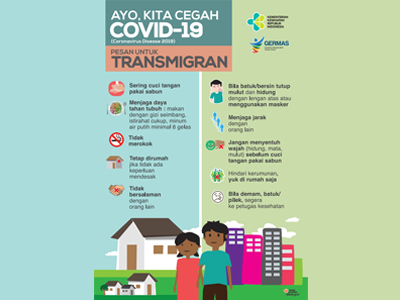 Flyer: Pesan Pencegahan COVID-19 untuk Transmigran