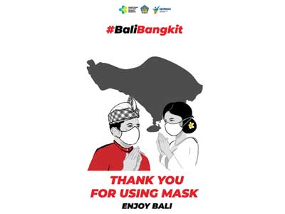 Stiker Bali Bangkit Versi Thank You for Using Mask