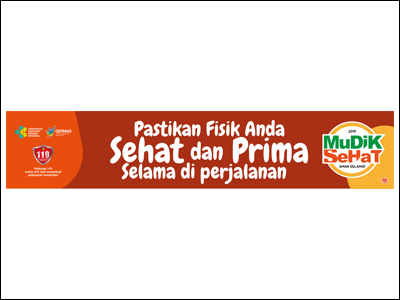 Spanduk: Mudik Sehat 2019 di Terminal - Pastikan Kondisi Fisik Prima 1x5m