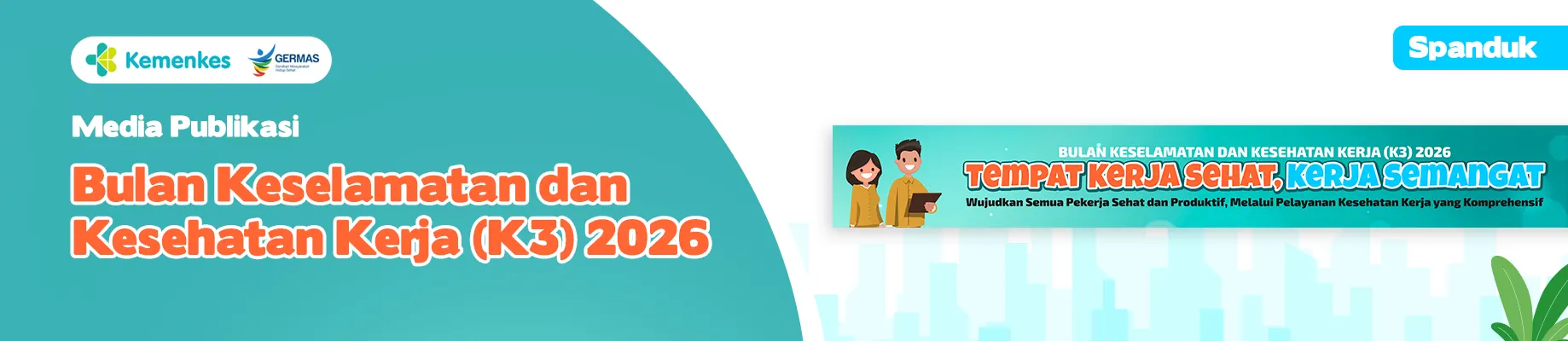 Spanduk 8 Media KIE Bulan K3 Tahun 2026