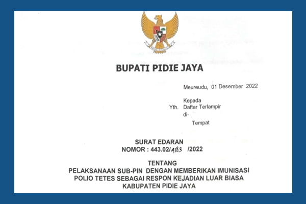 Peraturan - SE Bupati Pidie Jaya No.443 Tahun 2022