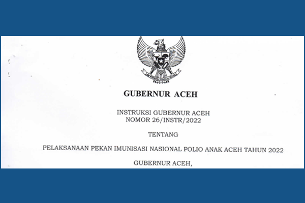 Peraturan - Instruksi Gubernur Aceh No.26 Tahun 2022