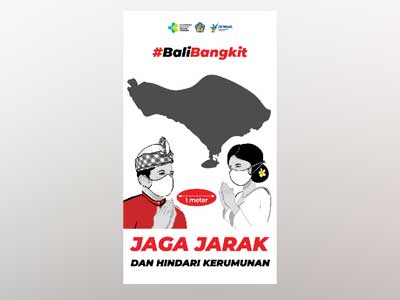 Flyer Bali Bangkit Format JPG Tampilan Portrait Versi Jaga Jarak