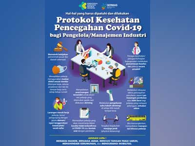 Poster Protokol Kesehatan Pencegahan Covid-19 bagi Pengelola atau Manajemen Industri