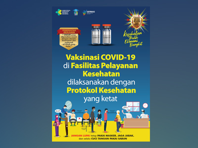 Poster Vaksinasi Covid-19 di Fasilitas Pelayanan Kesehatan