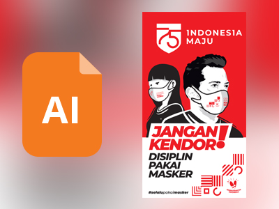 Materi Cetak Gerakan Pakai Masker Nasional Format AI