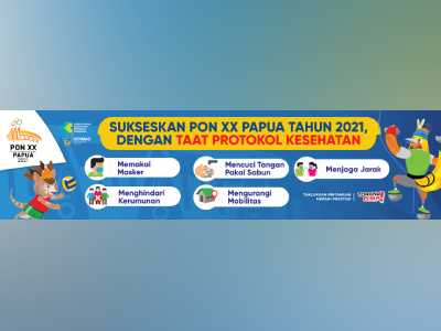 Spanduk PON XX Papua Taat Protokol Kesehatan Format PDF