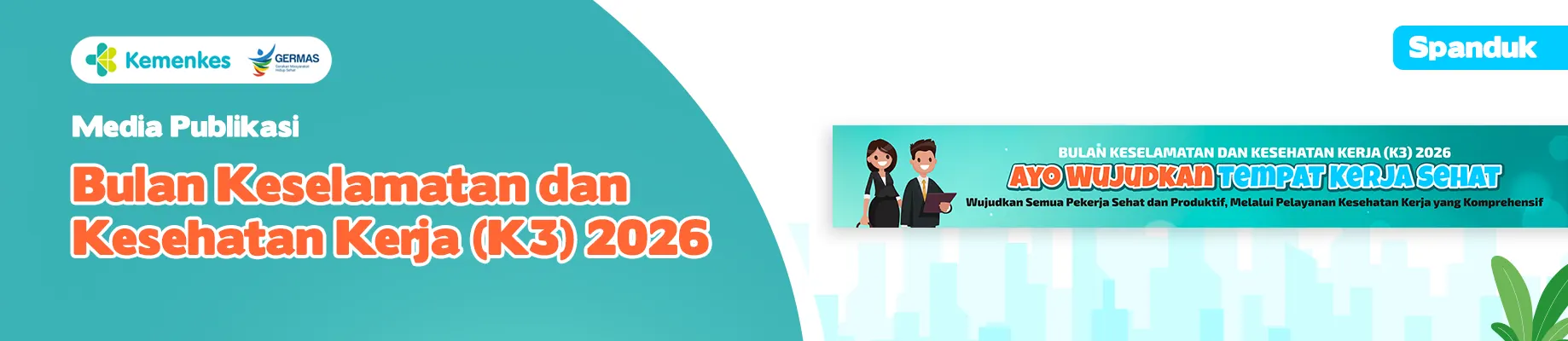 Spanduk 7 Media KIE Bulan K3 Tahun 2026