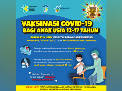 e-Poster Vaksinasi Covid-19 untuk Anak 12-17 Tahun