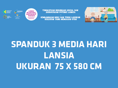 Spanduk : Media Hari Lansia 2018 (Biru) 75x580cm