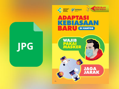 Poster Adaptasi Kebiasaan Baru di Kantor - Jaga Jarak 70x100 cm