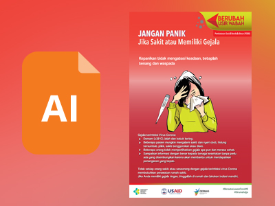 Flyer PSBB - Jangan Panik Jika Sakit atau Memiliki Gejala (AI)