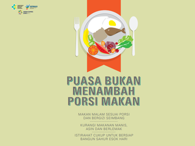 Flyer : Puasa Bukan Menambah Porsi Makan 15x21cm