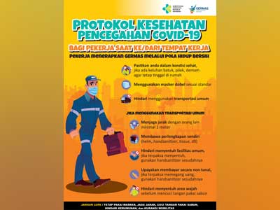 Poster Protokol Kesehatan Pencegahan Covid-19 bagi Pekerja Saat Ke atau Dari Tempat Kerja