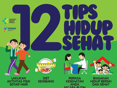 Flyer 2018 : 12 Tips Hidup Sehat 15x21cm