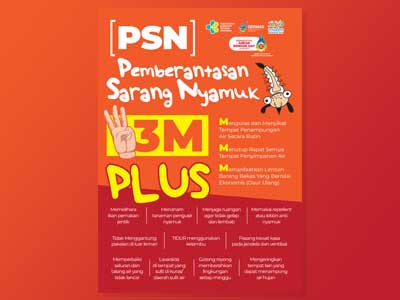 Flyer Basmi Dengue dengan 3M Plus dan Lakukan PSN