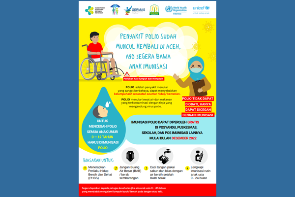 Edukasi Masyarakat - Poster Polio Aceh A3 (Bahasa Indonesia)